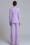 Pink Peaked Lapel 2 Piece Slim Fit Women Suits