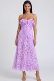 Sweetheart A Line Light Blue Wedding Guest Dress with Appliques