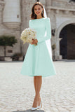 Ivory A-Line Long Sleeve Engagement Dress