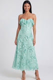 Sweetheart A Line Light Blue Wedding Guest Dress with Appliques