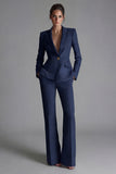 Pink Peaked Lapel 2 Piece Slim Fit Women Suits