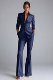 Kahki Peaked Lapel 2 Piece Single Breasted Women Suits
