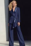 Pink Slim Fit Peaked Lapel 2 Piece Women Suits