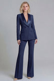 Shawl Lapel Green 2 Piece Classic Women Suits