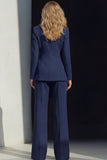 Pink Slim Fit Peaked Lapel 2 Piece Women Suits