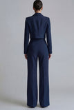 2 Piece Dark Green Peaked Lapel Women Suits