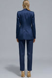 Orange 2 Piece Notched Lapel Single Buckle Women Suits