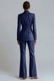 Kahki Peaked Lapel 2 Piece Single Breasted Women Suits