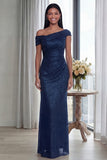 Dark Green Mermaid Asymmetrical Neck Ruched Evening Dress