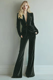 Dark Green Slim Fit 2-Piece Velevt Women Suits