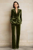 Purple Velvet Peak Lapel 2 Piece Women Suits