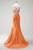 Black Mermaid Beaded Corset Satin Long Prom Dress with Slit