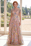 A Line Green Bateau Neck Appliqued Mum Of The Bride Dress with Short Sleeves