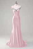 Sparkly Dark Green Mermaid Halter Corset Long Sequin Prom Dress