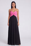 Colour-Block Pink and Orange Sweetheart Formal Dress