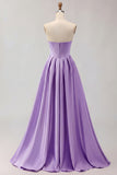 Golden A Line Corset Sweetheart Long Prom Dress