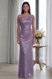 Dark Green Mermaid Asymmetrical Neck Ruched Evening Dress