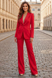 Peaked Lapel 2 Piece Sky Blue Single Buckle Women Suits