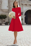 Ivory A-Line Long Sleeve Engagement Dress