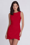 Ivory Bodycon Bateau Neck Ruched Graduation Dress