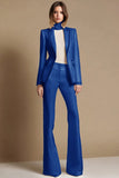 White 2-Piece Peak Lapel Prom Suits With Beading