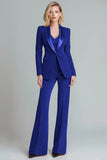 Red 2 Piece Shawl Lapel Slim Fit Work Suits