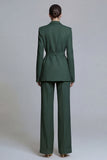 Notched Lapel Yellow 2 Piece Women Suits with Sash