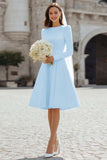 Ivory A-Line Long Sleeve Engagement Dress