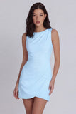 Ivory Bodycon Bateau Neck Ruched Graduation Dress