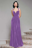 Burgundy Velvet Spaghetti Straps Holiday Party Dress with Pleats