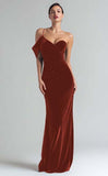 Velvet Ruched Dark Green Asymmetrical Neck Holiday Party Dress