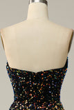 A Line Sweetheart Sequins Little Black Dress