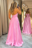 Pink Sparkly Corset Princess Prom Dress