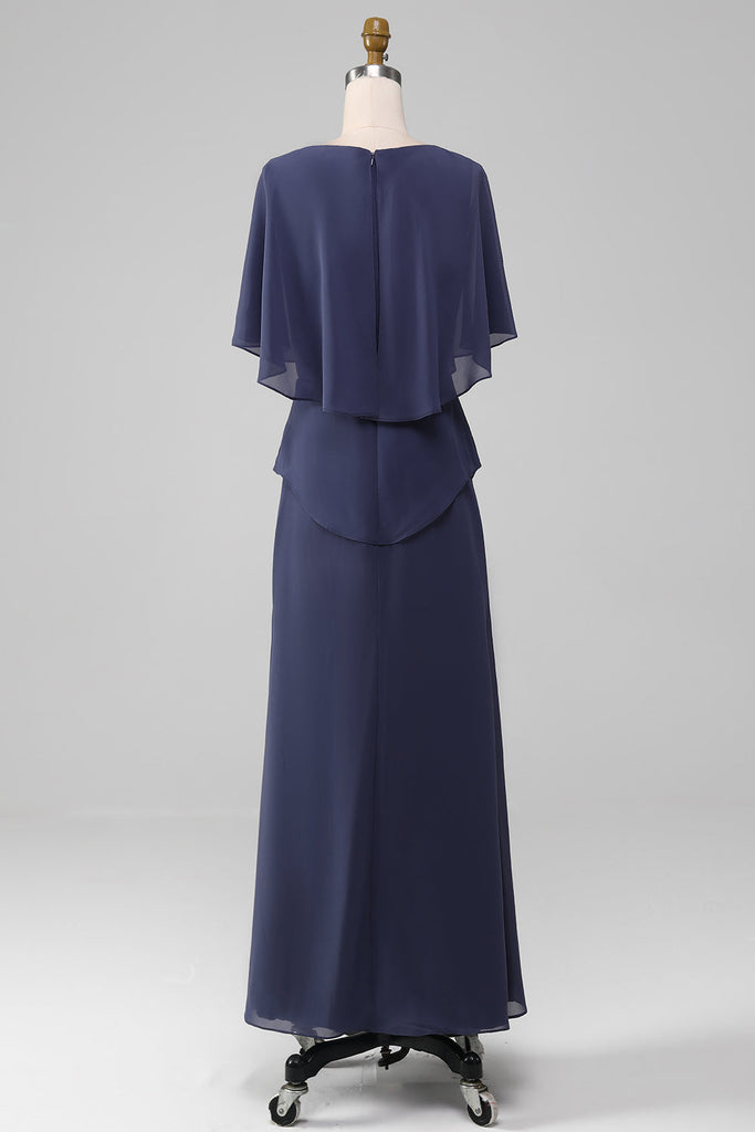 Blue Mother Of Bride Dresses Sheath Square Neck Sequins Tea Length Mother Of The Bride Dress with Jacket