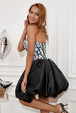 Sweetheart Little Black Dress With Detachable Sleeves