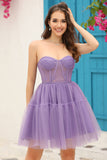 Detachable Long Sleeves A-Line Corset Little Black Dress