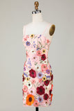 Bodycon Little Black Dress with 3D Flowers