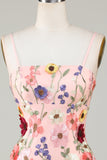 Bodycon Little Black Dress with 3D Flowers