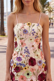 Bodycon Little Black Dress with 3D Flowers