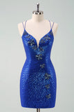 Glitter Tight Little Black Dress with Sequins Butterflies