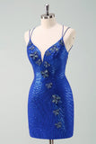 Glitter Tight Little Black Dress with Sequins Butterflies