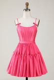 Trendy A-Line Corset Satin Little Black Dress