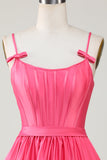 Trendy A-Line Corset Satin Little Black Dress