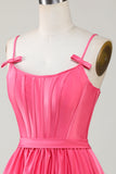 Trendy A-Line Corset Satin Little Black Dress