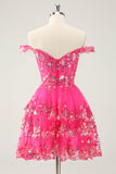 Sparkly A Line Off The Shoulder Corset Lace Little Black Dress