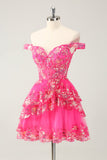 Sparkly A Line Off The Shoulder Corset Lace Little Black Dress