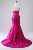Sparkly Dark Green Mermaid Sweetheart Corset Long Prom Dress with Slit