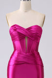 Sparkly Dark Green Mermaid Sweetheart Corset Long Prom Dress with Slit