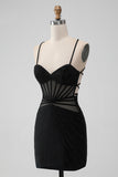 Bodycon Corset Little Black Dress with Beading