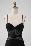 Bodycon Corset Little Black Dress with Beading